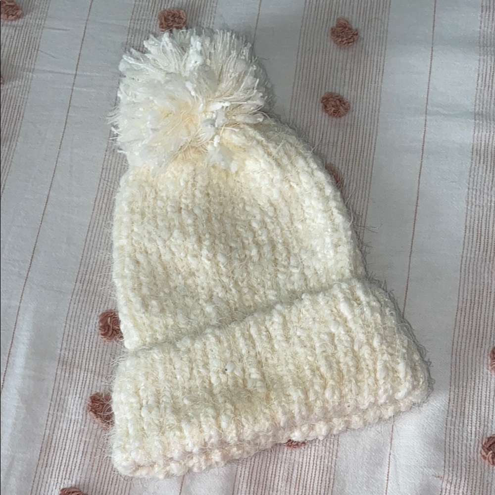 Mossimo Supply Co Cream Knit Pom-Pom Beanie